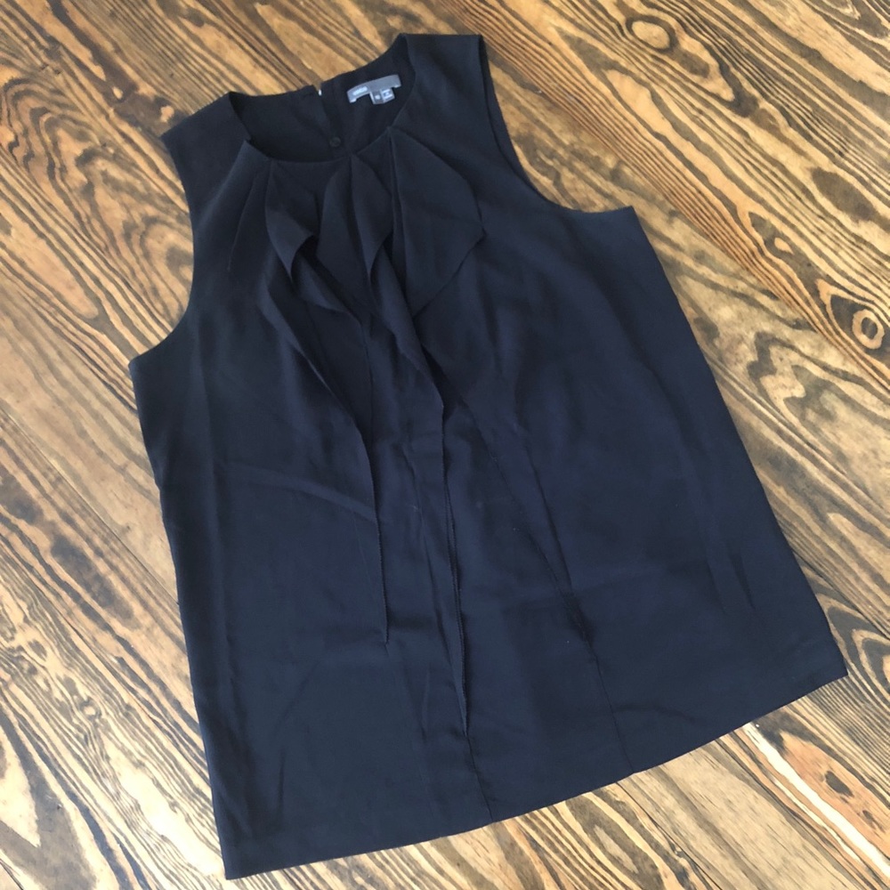 Vince Black Silk Sleeveless Blouse